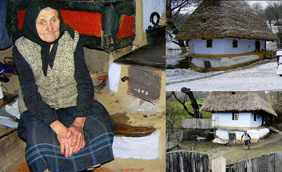 Mama Iulica și căsuța ei, parcă ruptă de la Muzeul Satului. Are peste 150 de ani!