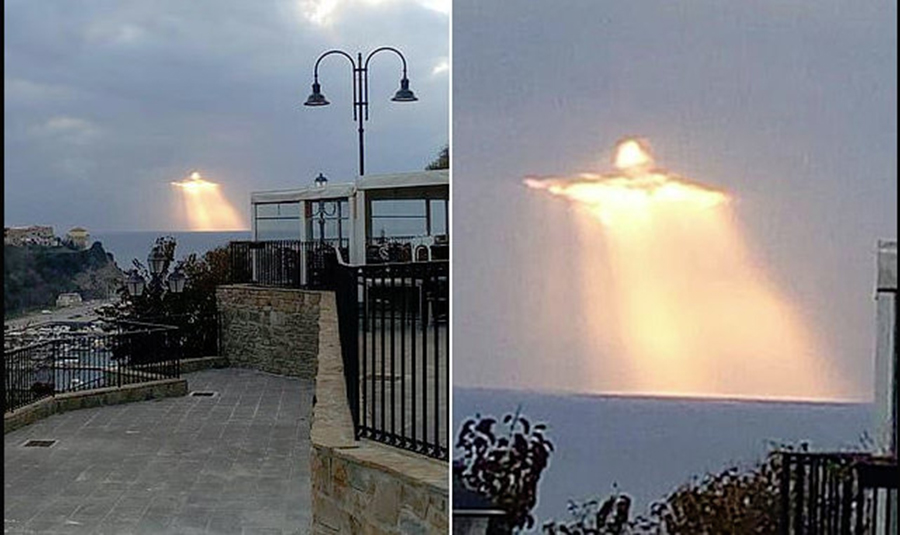 Eu sunt lumina! Imaginea lui Iisus apare pe cer cand soarele razbate printre nori deasupra Italiei